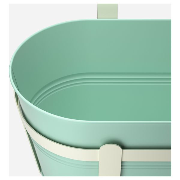 Ящик для цветов с держателем СОККЕР, д/дома/улицы, светло-зеленый (51x19 см) - схема-чертеж с размерами