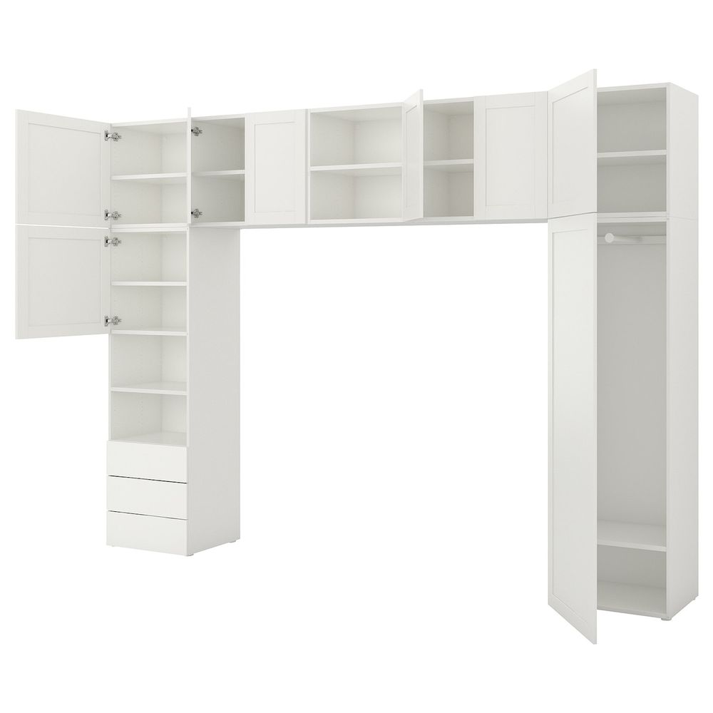 Гардероб, белый/Фоннес Саннидаль 340x42x241 см IKEA ОПХУС 492.483.68 - фото 1