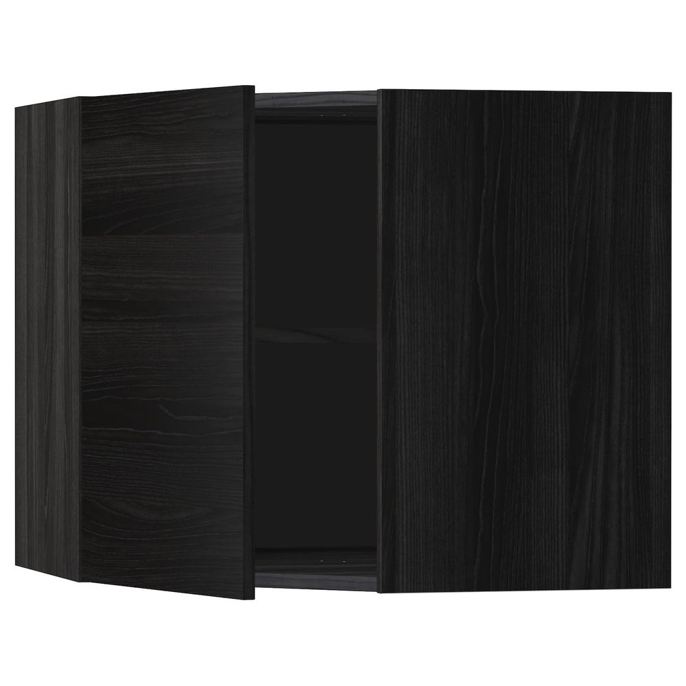 Угловой навесной шкаф с полками, черный, Тингсрид черный 68x60 см IKEA МЕТОД 192.323.21 - схема-чертеж с размерами