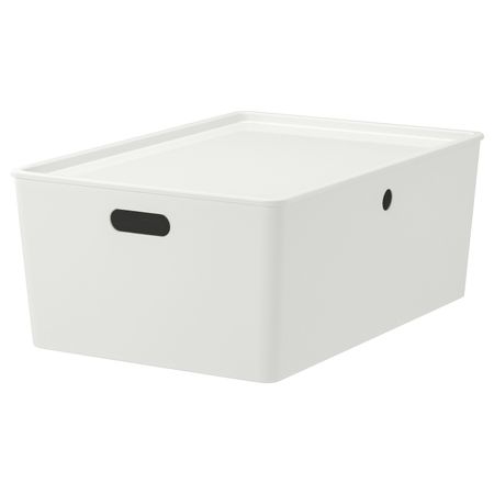 Контейнер с крышкой, белый 37x54x21 см IKEA KUGGIS КУГГИС 503.763.69