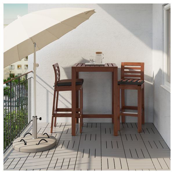 Барный стол и 2 барных стула ЭПЛАРО, коричневая морилка, Экерон черный - фото 2