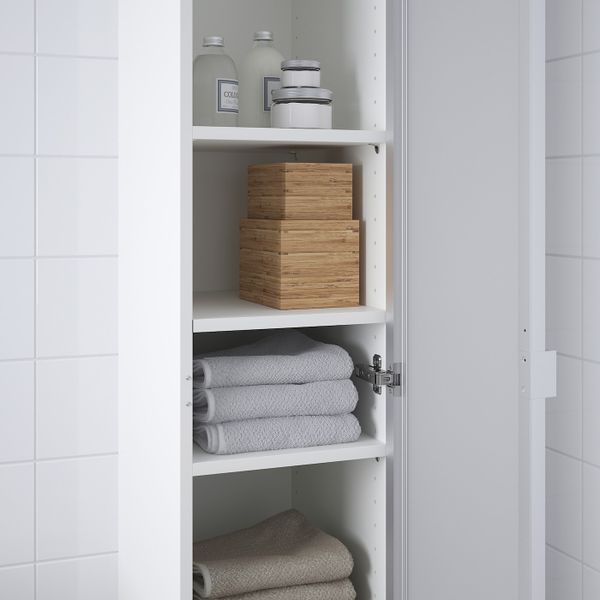 Шкаф высокий 1-дверный, алюминий 30x38x190 см IKEA LILLÅNGEN ЛИЛЛОНГЕН 792.481.78 - схема-чертеж с размерами