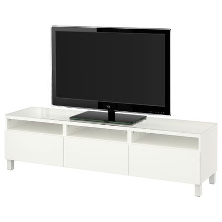 Тумба для ТВ с ящиками БЕСТО, Лаппвикен белый (180x40x48 см)