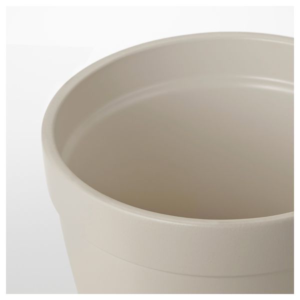 Горшок цветочный с поддоном ЮРТРОН, бежевый - схема-чертеж с размерами