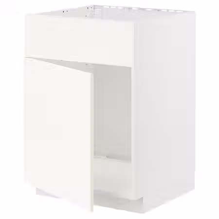 METOD Шкаф под мойку/дверь/фасад - белый/Vallstena белый 60x60 см