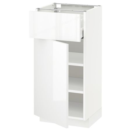 Напольный шкаф с ящиком/дверцей, белый/Рингульт белый 40x37 см IKEA METOD МЕТОД / MAXIMERA МАКСИМЕРА 094.449.84