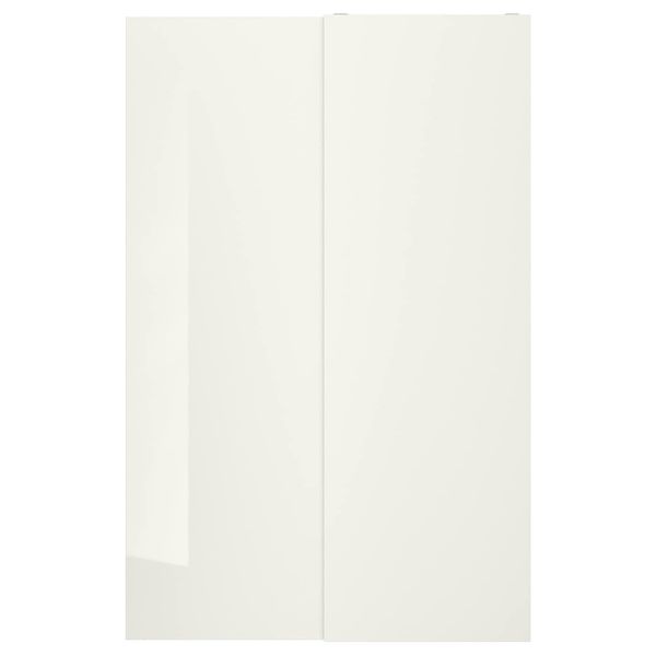 Пара раздвижных дверей, глянцевый, белый 150x236 см IKEA HASVIK ХАСВИК 292.407.02 - фото 1
