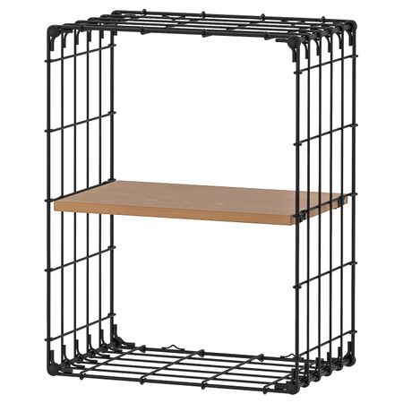 Полка навесная, черный/сосна под антик 30x40 см IKEA GULLHULT ГУЛЛЬХУЛЬТ 204.890.23