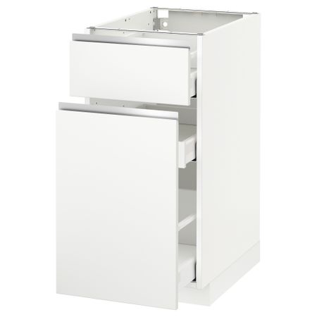 Напольный шкаф, выдвижной секцией, ящик МЕТОД / МАКСИМЕРА, белый, Нодста белый