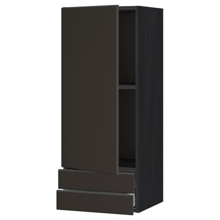 Навесной шкаф с дверцей, 2 ящика, черный/Кунгсбакка антрацит 40x100 см IKEA МЕТОД / МАКСИМЕРА 192.205.68