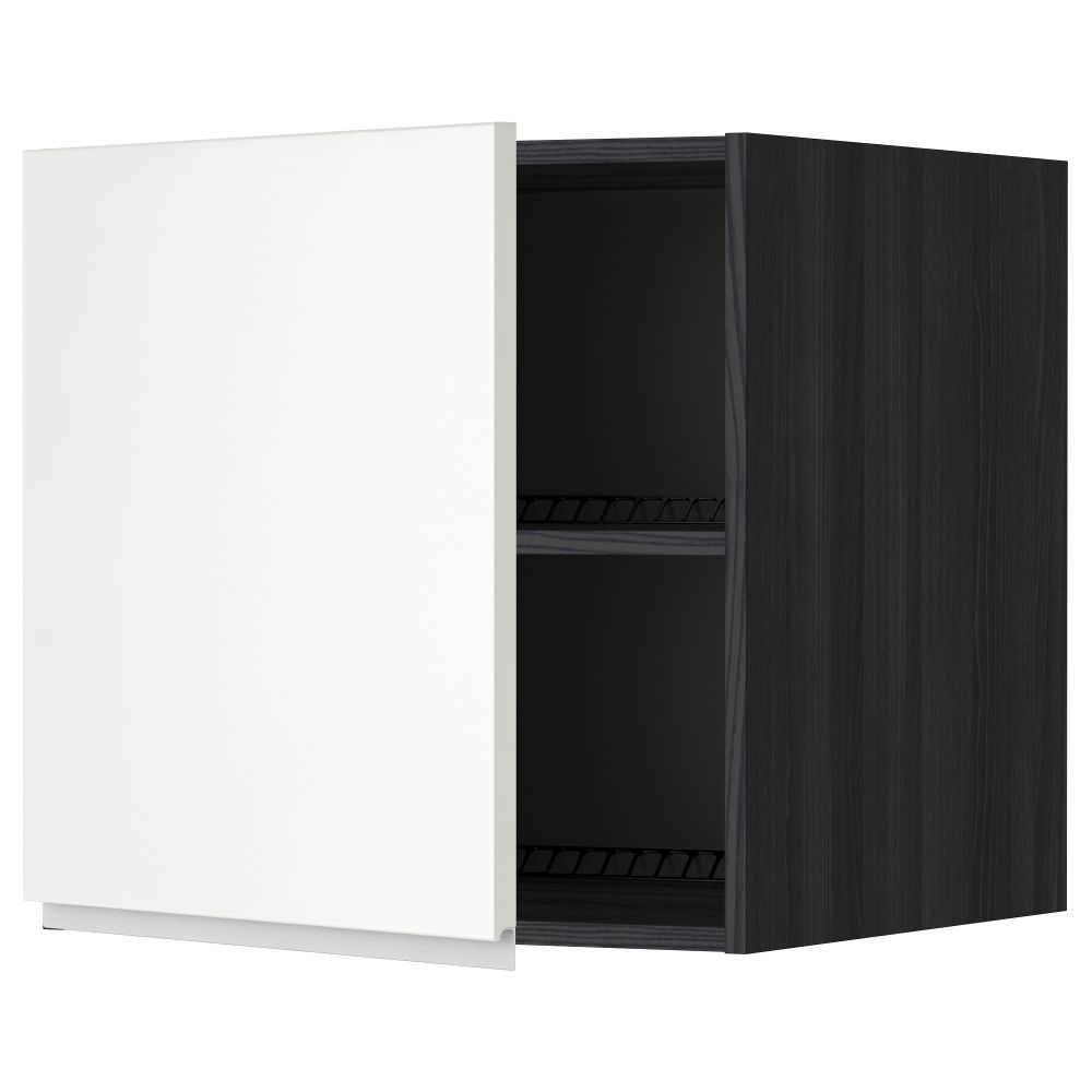 Верхний шкаф на холодильник, морозильник МЕТОД, черный, Нодста белый - схема-чертеж с размерами