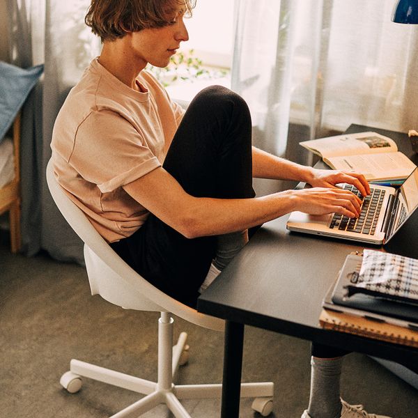 Рабочий стул, белый IKEA LOBERGET ЛОБЕРГЕТ / BLYSKÄR БЛИСКЭР 393.318.67 - фото 4