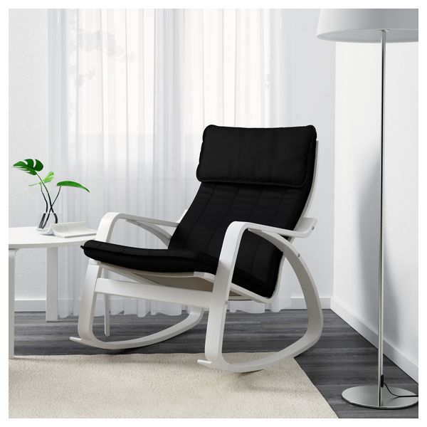 Кресло-качалка ПОЭНГ, белый, Ранста черный - фото 2