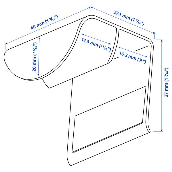 IKEA, дополнительный ракурс - схема-чертеж с размерами