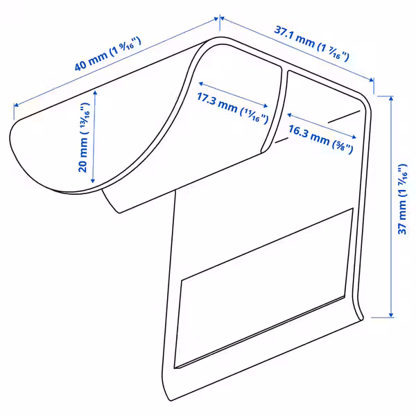 IKEA, дополнительный ракурс - схема-чертеж с размерами