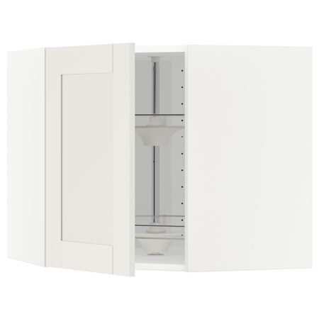 Угловой навесного шкаф с вращающейся секц, белый/Сэведаль белый 68x60 см IKEA METOD МЕТОД 092.232.18