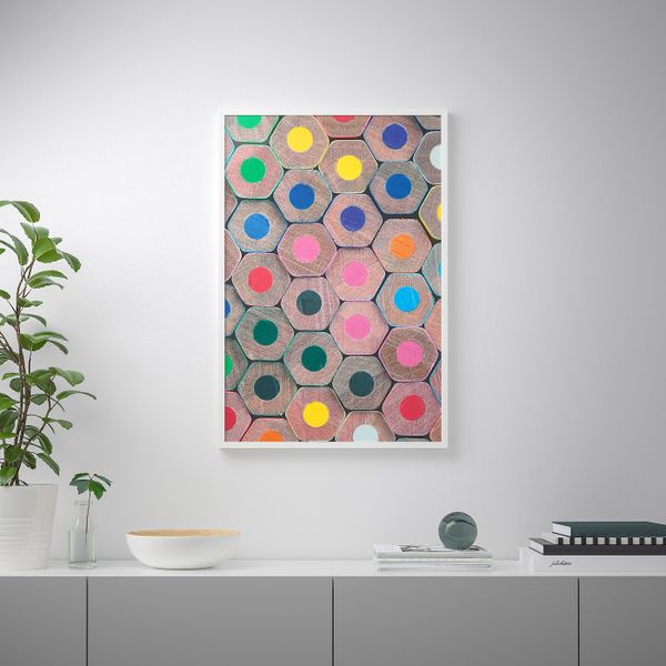 Постер, Цветные карандаши, 61x91 см IKEA БИЛЬД 204.481.98 - схема-чертеж с размерами