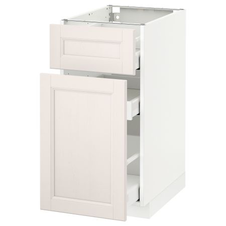 Напольный шкаф, выдвижной секцией, ящик МЕТОД / МАКСИМЕРА, белый, Лаксарби белый