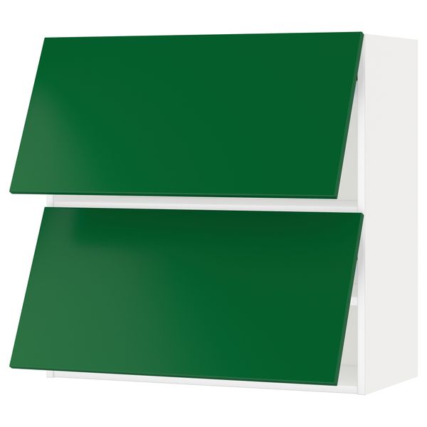 Навесной шкаф, 2 дверцы, горизонтальный МЕТОД, белый, Флэди зеленый - схема-чертеж с размерами