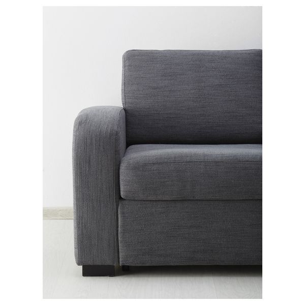 Диван-кровать 2-местная ИНГЕЛЬСТАД / ЛЭННЭС, Хенста серый - схема-чертеж с размерами