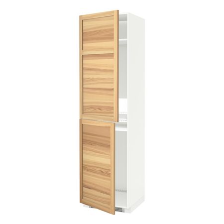 Высокий шкаф для холодильник/мороз, белый/Торхэмн ясень 60x60x220 см IKEA METOD МЕТОД 992.260.76