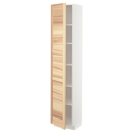 Высокий шкаф с полками, белый/Торхэмн ясень 40x37x200 см IKEA METOD МЕТОД 593.079.51