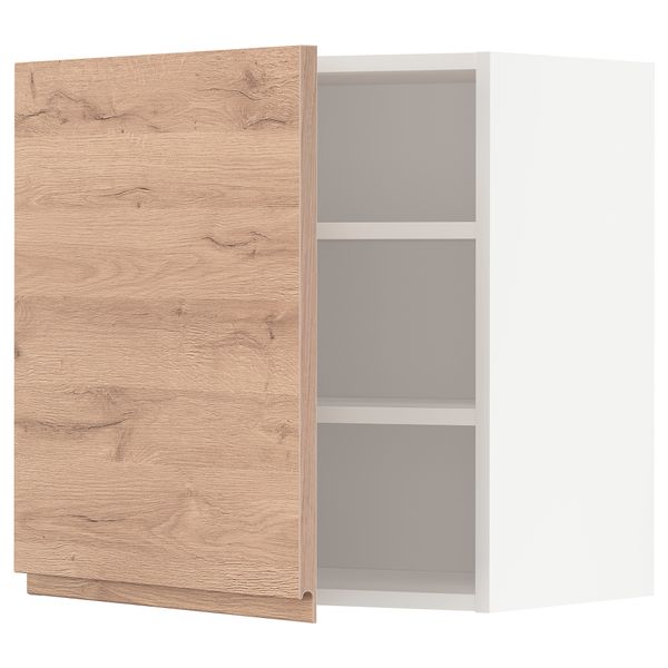 Навесной шкаф с полками, 60x60 см, белый, Voxtorp под дуб IKEA METOD МЕТОД 994.650.19 - фото 1