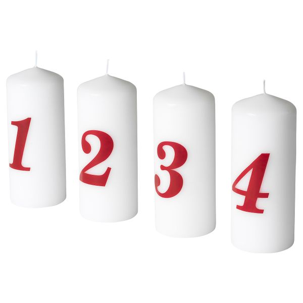 Неароматическая свеча формовая, белый 14 см IKEA VINTER 2021 ВИНТЕР 2021 404.981.68 - схема-чертеж с размерами