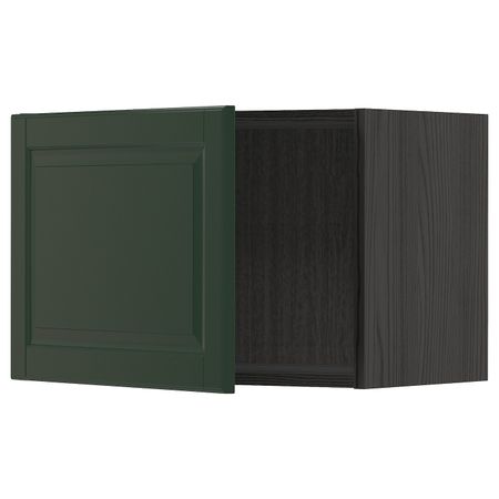 Шкаф навесной, черный/Будбин темно-зеленый 60x40 см IKEA МЕТОД 993.131.82