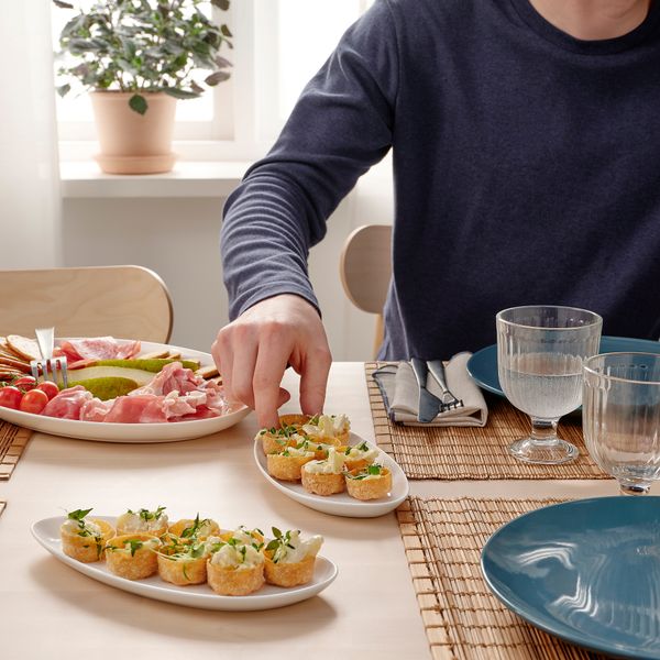 Блюдо, белый, 23x11 см IKEA FRÖJDEFULL 805.197.29 - схема-чертеж с размерами