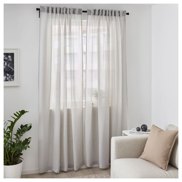 Гардины, 1 пара ХИЛЬЯ, светло-серый (145x300 см) - схема-чертеж с размерами