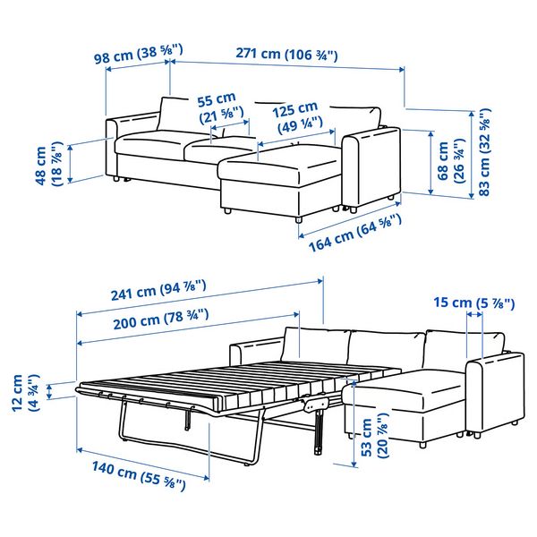 IKEA, дополнительный ракурс - схема-чертеж с размерами