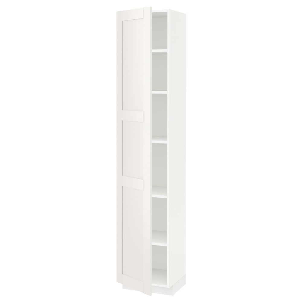 Высокий шкаф с полками, белый/Сэведаль белый 40x37x200 см IKEA METOD МЕТОД 694.445.99 - фото 1