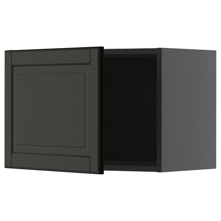 METOD Навесной шкаф - черно-серый/Bodbyn чёрный 60x40 см