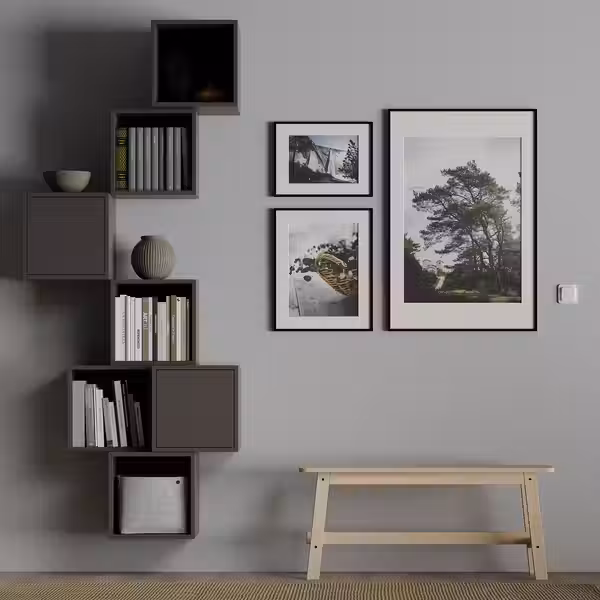 EKET Комбинация настенных шкафов - темно-серый 80x35x210 см - фото 3