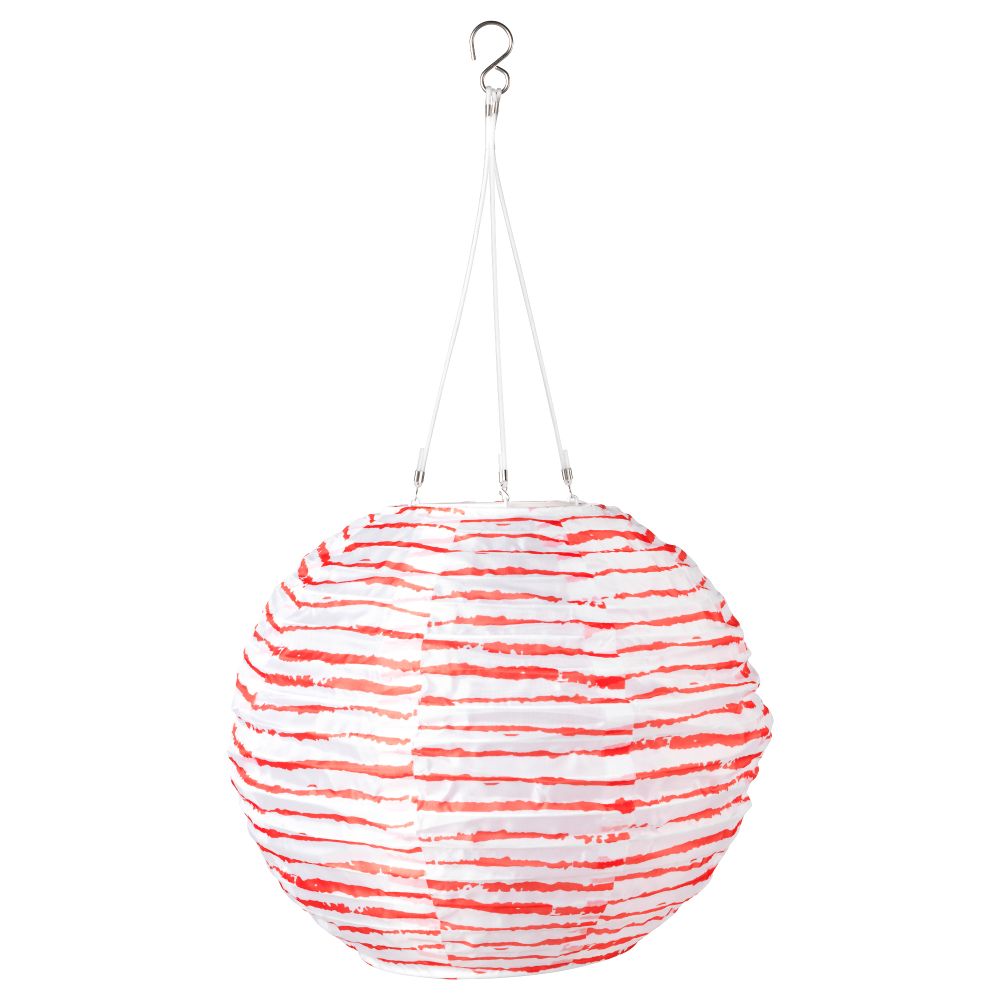 Подвесная светодиодная лампа СОЛВИДЕН, шаровидный красный/белый (30 см) - фото 1