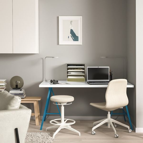 Стол, белый, синий 150x75 см IKEA LINNMON ЛИННМОН / LERBERG ЛЕРБЕРГ 093.309.54 - схема-чертеж с размерами