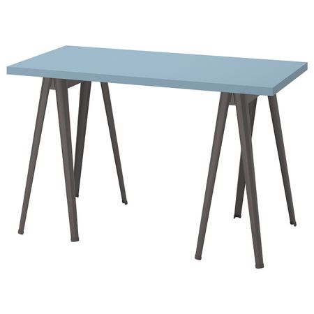 Письменный стол, голубой/темно-серый 120x60 см IKEA LAGKAPTEN ЛАГКАПТЕН / NÄRSPEL НЭРСПЕЛЬ 994.169.91