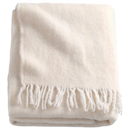 Плед, белый с оттенком 120x180 см IKEA СКЁЛЬДБРЭККА 304.352.23