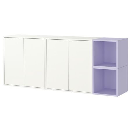 EKET Комбинация настенных шкафов - белый/бледно-сиреневый 175x35x70 см
