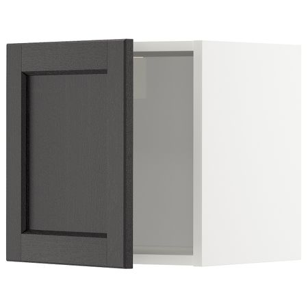 Навесной шкаф, белый/Лерхюттан черная морилка 40x40 см IKEA METOD МЕТОД 794.457.39