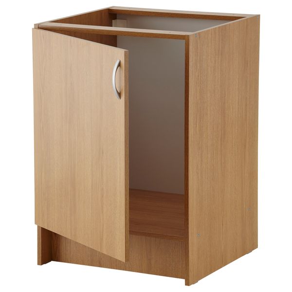 Шкаф под мойку АЛЬБРУ, под дуб (60x86 см) - схема-чертеж с размерами