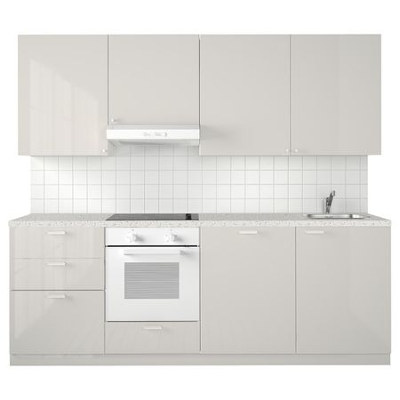 Кухня, белый/Рингульт светло-серый 240x60x228 см IKEA METOD МЕТОД 793.933.73