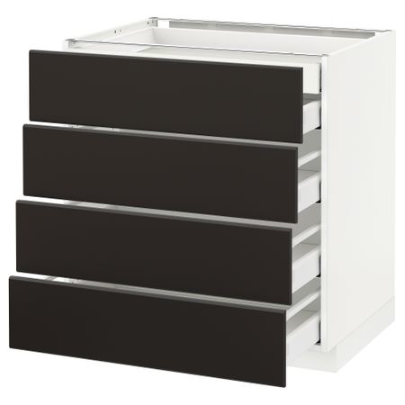 Напольный шкаф 4 фронтальных, 2 низких, 3 средних ящик, 80x60 cm IKEA METOD МЕТОД, MAXIMERA МАКСИМЕРА 092.119.08
