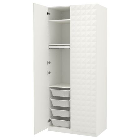 Гардероб, комбинация, белый/Решён белый 100x60x236 см IKEA PAX ПАКС / VINGROM ВИНГРОМ 893.209.13