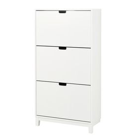 STÄLL Галошница,3 отделения - белый 79x29x148 см