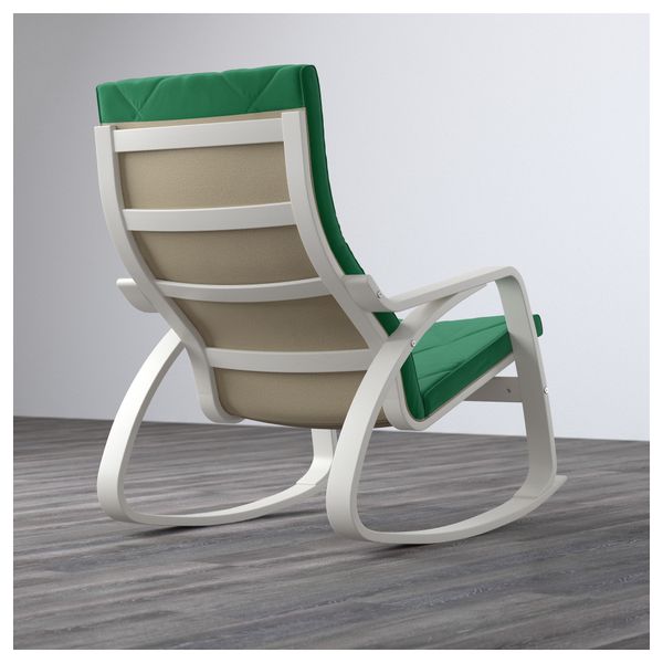 Кресло-качалка ПОЭНГ, белый, Сандбакка зеленый - фото 3