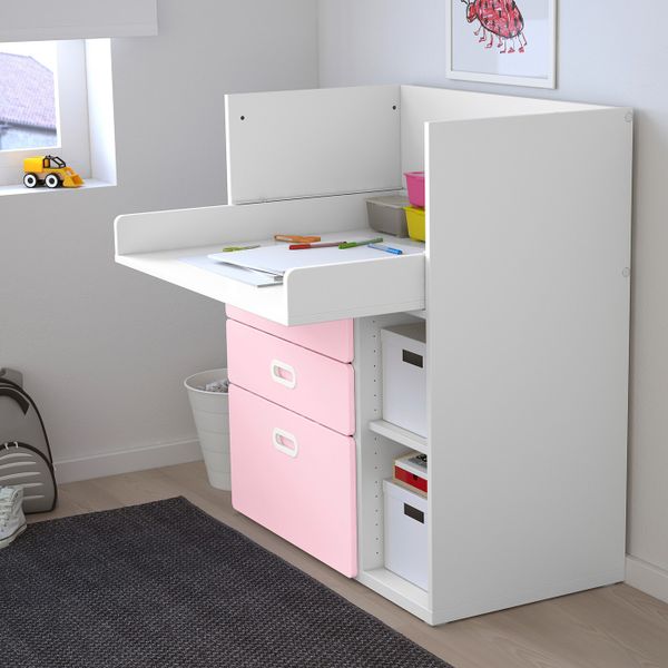 Пеленальный стол с ящиками, белый/светло-розовый 90x79x102 см IKEA STUVA СТУВА / FRITIDS ФРИТИДС 492.672.72 - фото 3