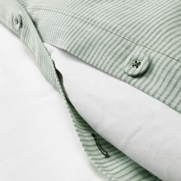 Пододеяльник и наволочка, зеленый/полоска 150x200/50x70 см IKEA BERGPALM БЕРГПАЛМ 004.232.07 - фото 4