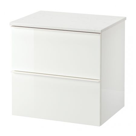 Шкаф для раковины с 2 ящиками, 62x49x60 cm IKEA TOLKEN ТОЛКЕН, GODMORGON ГОДМОРГОН 092.954.32